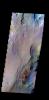 The THEMIS camera contains 5 filters. The data from different filters can be combined in multiple ways to create a false color image. This image from NASA's 2001 Mars Odyssey spacecraft shows part of Capri Mensa.