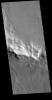 This image captured by NASA's 2001 Mars Odyssey spacecraft shows part of the rim of an unnamed crater in Terra Sabaea.