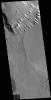 This image captured by NASA's 2001 Mars Odyssey spacecraft is located near Memnonia Sulci, on the edge of Lucus Planum.