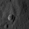 NASA's Dawn spacecraft views Oxo Crater (6 miles, 10 kilometers wide) in this view from Ceres, taken on June 4, 2016, from its low-altitude mapping orbit, at a distance of about 240 miles (385 kilometers) above the surface.
