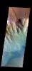The THEMIS camera contains 5 filters. The data from different filters can be combined in multiple ways to create a false color image. This image from NASA's 2001 Mars Odyssey spacecraft shows part of Juventae Chasma.