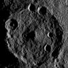 Zadeni Crater on Ceres is featured in this image from NASA's Dawn spacecraft. This large southern-hemisphere crater is 79.5 miles (128 kilometers) in diameter and is named for an ancient Georgian god of bountiful harvest.