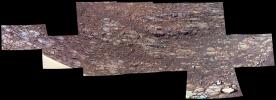 NASA's Opportunity rover captured this patch of rocky Martian ground on the floor of 'Perseverance Valley' on the inner slope of the western rim of Endurance Crater in October, 2017.