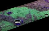 This image acquired on October 23, 2007 by NASA's Mars Reconnaissance Orbiter, shows a 3D perspective view of a small patch of ancient Martian land in Terra Sirenum.