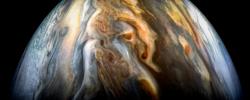 The JunoCam imager aboard NASA's Juno spacecraft captured this image of Jupiter's southern equatorial region on Sept. 1, 2017.