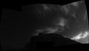 Using the navigation cameras on its mast, NASA's Curiosity Mars rover took these images of clouds just after sunset on March 28, 2021.