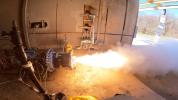 A development motor based on the second-stage solid rocket motor design for NASA's Mars Ascent Vehicle (MAV) undergoes testing March 29, at Northrop Grumman's facility in Elkton, Maryland.