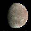 Jupiter's moon Europa was captured by the JunoCam instrument aboard NASA's Juno spacecraft during the mission's close flyby on Sept. 29, 2022. The images show the fractures, ridges, and bands that crisscross the moon's surface.