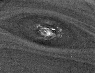 This bulls-eye view of Neptune's small dark spot (D2) was obtained by NASA' s Voyager 2's narrow-angle camera on Aug. 24, 1989, when Voyager 2 was within 1.1 million km (680,000 miles) of the planet.