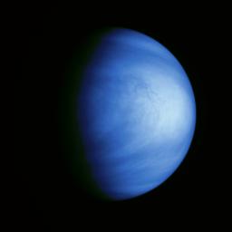 This colorized picture of Venus was taken Feb. 14, 1990, from a distance of almost 1.7 million miles, about 6 days after NASA's Galileo made it's closest approach to the planet. 