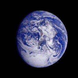 This color image of the Earth was obtained by Galileo at about 6:10 a.m. Pacific Standard Time on Dec. 11, 1990, when the spacecraft was about 1.3 million miles from the planet during the first of two Earth flybys on its way to Jupiter.