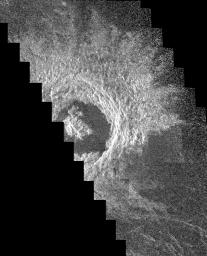 This image mosaic from NASA's Magellan spacecraft shows the impact crater Golubkina.