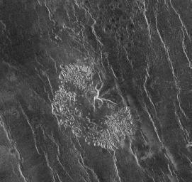 NASA's Magellan spacecraft has observed remnant landslide deposits apparently resulting from the collapse of volcanic structures. 