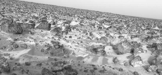This high-resolution photo of the surface of Mars was taken by NASA's Viking Lander 2 at its Utopia Planitia landing site on May 18, 1979 and relayed to Earth by Viking Orbiter 1 on June 7.