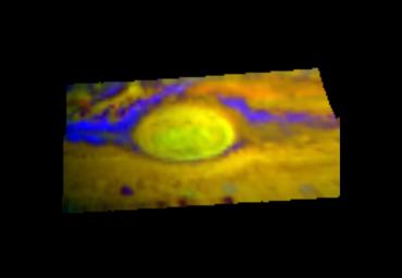 This infrared image, taken by NASA's Galileo spacecraft in late June, 1996, of Jupiter's Great Red Spot has different colors than what you normally see.