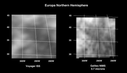 During the first targeted encounter of the icy satellite Europa, NASA's Galileo performed high resolution spectral mapping of the trailing side, a region thought to have minerals other than water ice.