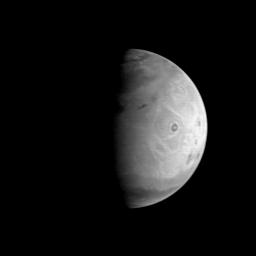 This image is the first of a sequence of Mars to be taken by NASA's Mars Global Surveyor Orbiter Camera (MOC) between August 19 and August 21, 1997.