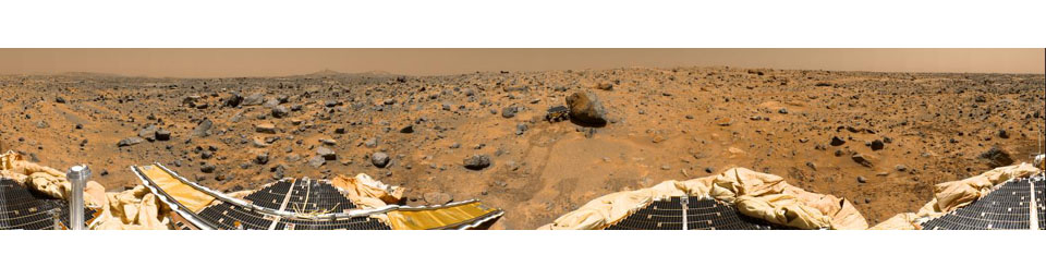 This is a 'geometrically improved, color enhanced' version of the 360-degree panorama heretofore known as the 'Gallery Pan,' the first contiguous, uniform panorama taken by NASA's Imager for Mars Pathfinder (IMP). Sol 1 began on July 4, 1997.