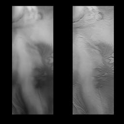 NASA's Mars Global Surveyor acquired this image on Dec. 24, 1997 of a small portion of the potential Mars Surveyor '98 landing zone.