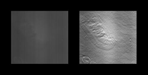 NASA's Mars Global Surveyor acquired this image on April 4, 1998 of Cydonia Region, Mars.