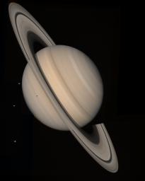 Saturn storms observed by NASA's Voyager, Aug. 5, 2004. Voyager 1 and 2 observed radio signals from lightning which were interpreted as being from a persistent, low-latitude storm system.
