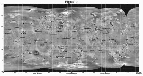 This global mosaic shows the highest resolution Galileo images available of Jupiter's moon, Io. Images were obtained by the Solid State Imaging (SSI) system on NASA's Galileo spacecraft.