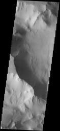 This dust avalanche is located in part of Noctis Labyrinthus on Mars as seen by NASA's 2001 Mars Odyssey spacecraft.