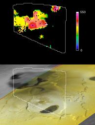 New and older lava flows clustered in the Tvashtar region of Jupiter's moon Io appeared as hot spots in a temperature map from NASA's Galileo spacecraft in 1999.