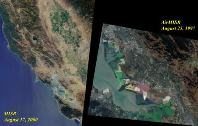 This image acquired on August 17, 2000 during Terra orbit 3545 shows Northern California and San Francisco Bay. 
