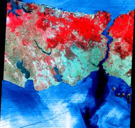 NASA's Terra satellite captured this image of Istanbul, Turkey on June 16, 2000.