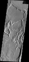 The many small channels in this image are part of the larger Sabis Vallis on Mars as seen by NASA's 2001 Mars Odyssey spacecraft.