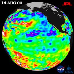 After three years of El Niño and La Niña, the Pacific finally calmed down in the tropics but still showed signs of being abnormal elsewhere, according to the satellite data from NASA's U.S.-French TOPEX/Poseidon mission in 2000.