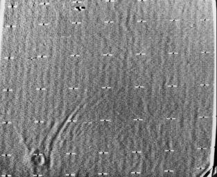 NASA's Mariner 9 took this picture of Mars during the closing hours of its approach to the planet on November 13, 1971. It can be identified on a Mars map as Arsia Silva.