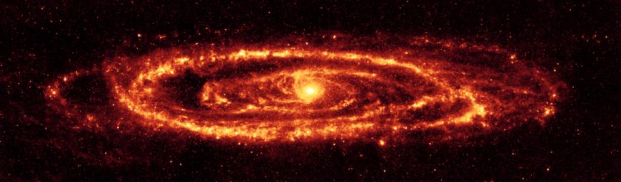 NASA's Spitzer Space Telescope has captured this stunning infrared view of the famous galaxy Messier 31, also known as Andromeda.