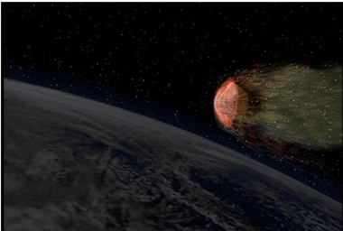 This frame from an animation shows the return capsule separating from NASA's Stardust
spacecraft.