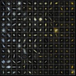 From sparkling blue rings to dazzling golden disks and mined from NASA's Galaxy Evolution Explorer Survey of Nearby Galaxies data, these cosmic gems were collected with the telescope's sensitive ultraviolet instruments.