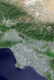 Los Angeles, California and vicinity seen from space, as viewed by NASA's Landsat 7 satellite from an altitude of 437 miles on May 4, 2001.