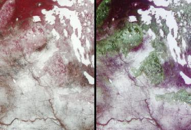 Surface brightness contrasts accentuated by a thin layer of snow enable a network of rivers, roads, and farmland boundaries to stand out clearly in these images from NASA's Terra satellite of southeastern Saskatchewan and southwestern Manitoba.