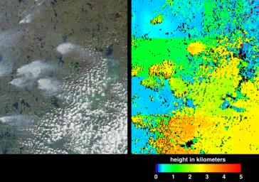Fire season in Manitoba, Canada lasts from April until October, and numerous smoke plumes caused by lightning strikes are captured in these from views NASA's Terra satellite of the northwestern part of the province; data were acquired on June 20, 2001.
