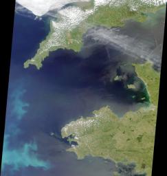 This image is a natural-color view of the Celtic Sea and English Channel regions, and was acquired by NASA's Terra satellite on June 4, 2001 during Terra orbit 7778.