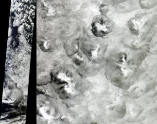NASA's Terra satellite shows the shape and size of cellular patterns within marine stratocumulus cloud layers can change dramatically with the prevailing meteorological conditions.