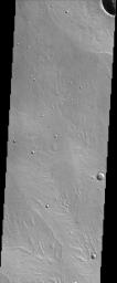 This NASA Mars Odyssey image shows a portion of a volcano called Alba Patera. This region has many unique valley features that at first glance look much like the patterns formed by rivers and tributaries on Earth, but are actually quite discontinuous.