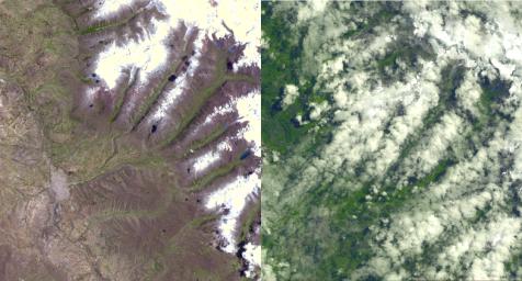 An Earth-monitoring instrument aboard NASA's Terra satellite kept a close eye on a potential glacial disaster in the making in Peru's spectacular, snow-capped Cordillera Blanca (White Mountains), the highest range of the Peruvian Andes.