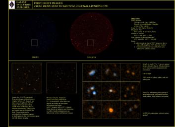 This compilation shows the constellation Hercules, as imaged on May 21 and 22, 2003, by NASA's Galaxy Evolution Explorer. The images were captured by the two channels of the spacecraft camera during the mission's 'first light' milestone.