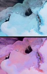 These views from NASA's Terra spacecraft portray the Lutzow-Holm Bay region of Queen Maud Land, East Antarctica, on September 5, 2002.