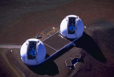 At the summit of Mauna Kea, Hawaii, NASA astronomers have linked the two 10-meter (33-foot) telescopes at the W. M. Keck Observatory. The linked telescopes, together are called the Keck Interferometer, the world's most powerful optical telescope system.