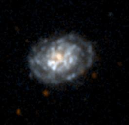 NASA's Galaxy Evolution Explorer took this ultraviolet color image of the galaxy NGC5962 on June 7, 2003. This spiral galaxy is located 90 million light-years from Earth.