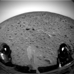 This image was taken by NASA's Mars Exploration Rover Spirit during its approximately(69.6-foot drive across the pebbly ground at Gusev Crater, Mars, on Feb. 9, 2004.