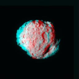 NASA's	Stardust Navigation Camera captured this anaglyph of the comet Wild 2. 3-D glasses are necessary to view this image.