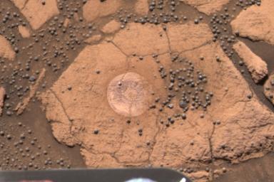 This image from NASA's Mars Exploration Rover Opportunity's panoramic camera is an approximate true-color rendering of the exceptional rock called 'Berry Bowl' in the 'Eagle Crater' outcrop.